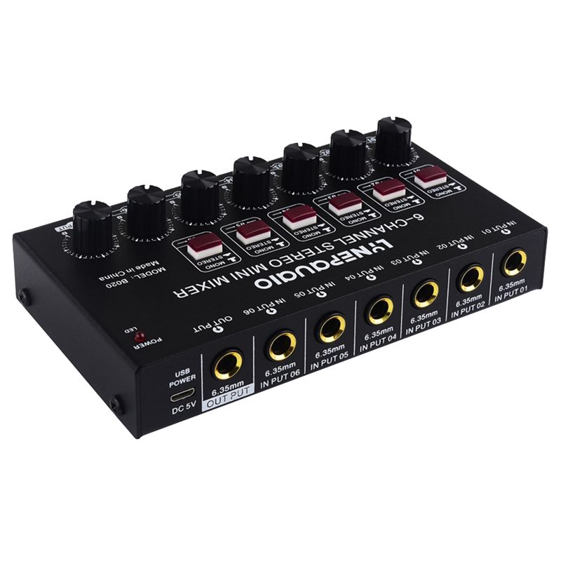 Audio Music Instrumental - Exquisite-Mini 6-Channel Stereo Audio Mixer Musical