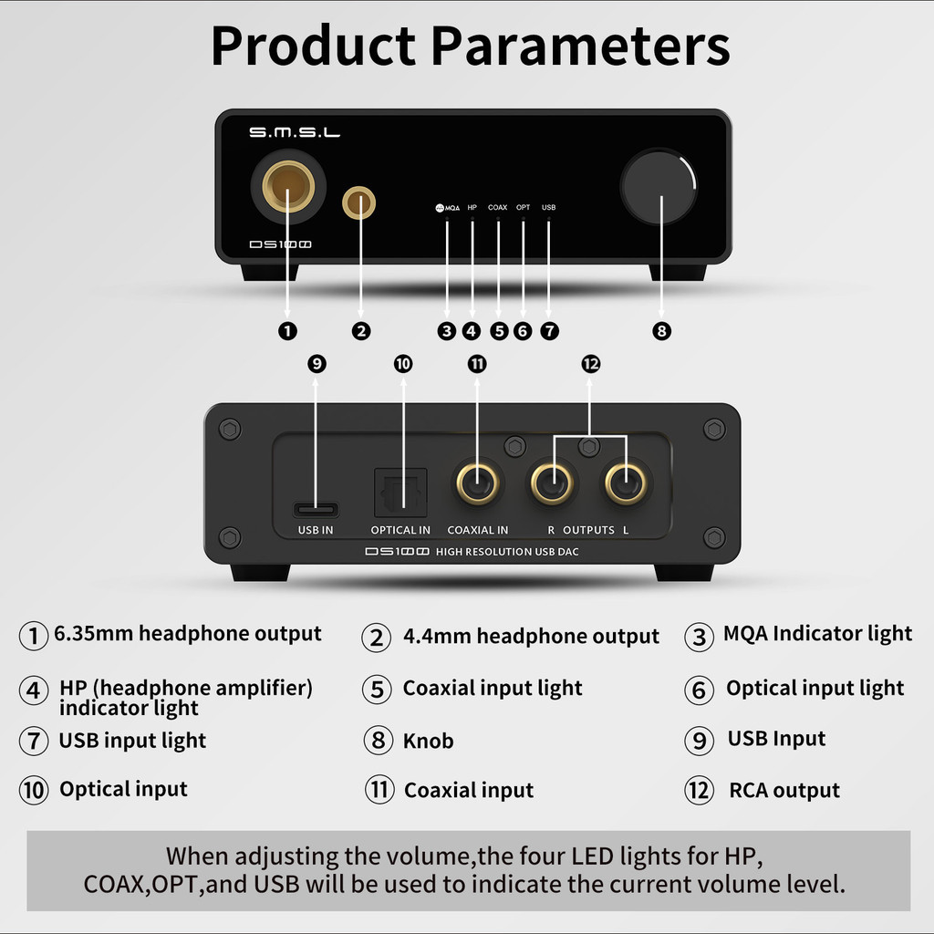 SMSL DS100 MQA MQA-CD Audio De - огляд і ціна Portable Amplifier Mini