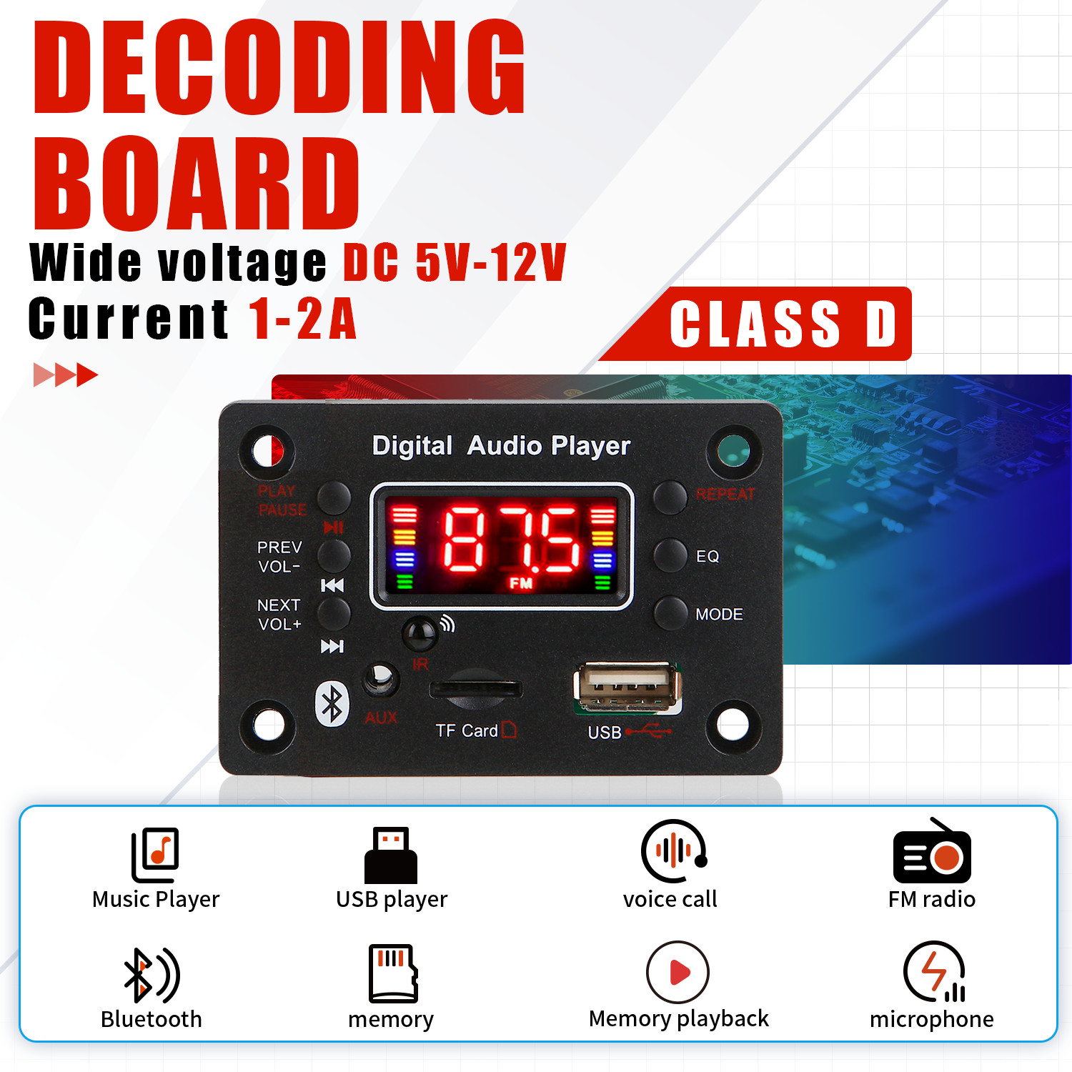 12V Wireless Handsfree Bluetoo - огляд і ціна Audio Music Recorder