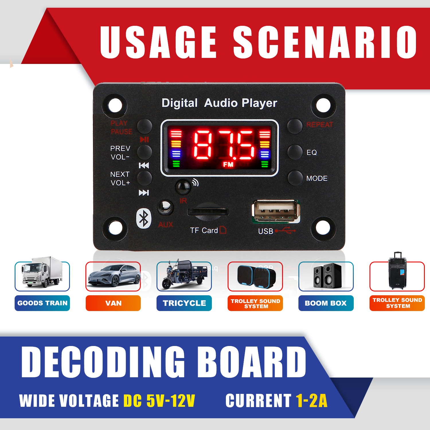 12V Wireless Handsfree Bluetoo - огляд і ціна Audio Music Recorder